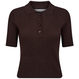 Haute L'amitie Piccolo SS Polo Rib Knit, Mocca